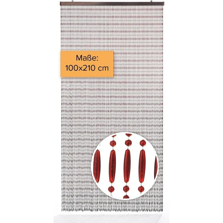 Kobolo Türvorhang AMBER Kunststoff braun 80 Stränge 100x210 cm, Ösen (1 St)