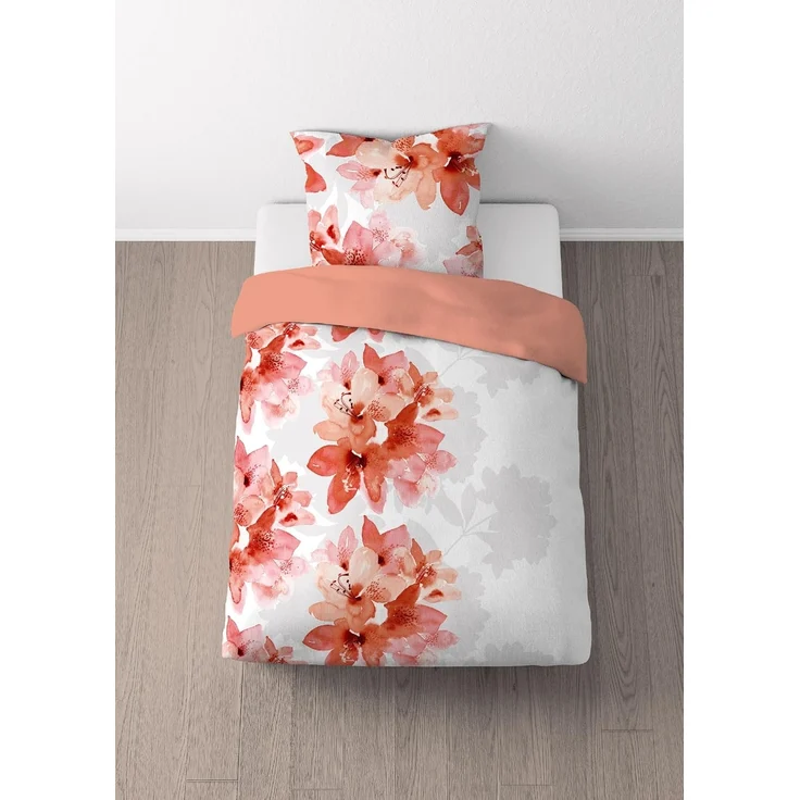 Traumhaft schlafen - Castell - Markenbettwäsche Polycotton Biber 0350349 FLORAL WENDE, terra, 1x 155x220 cm + 1x 80x80 cm – Bild 5