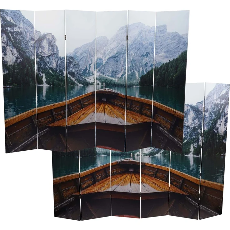 Foto-Paravent HWC-A83, Raumteiler Trennwand Sichtschutz, MVG-zertifiziert ~ 180x244cm Boot – Bild 6
