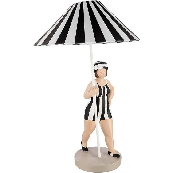 GILDE Tageslichtlampe Tischlampe Becky die Badendame in schwarz oder rot oder grau