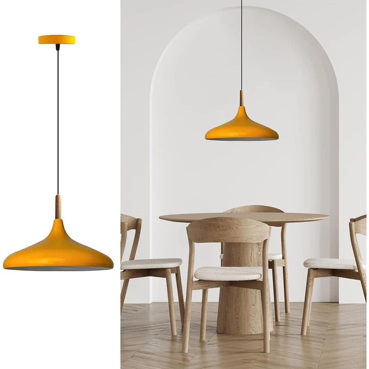 Bamyum Pendelleuchte Bamyum Pendelleuchte I Champion I Ø35 cm Holz-Metall E27 Moderne Lampe, ohne Leuchtmittel
