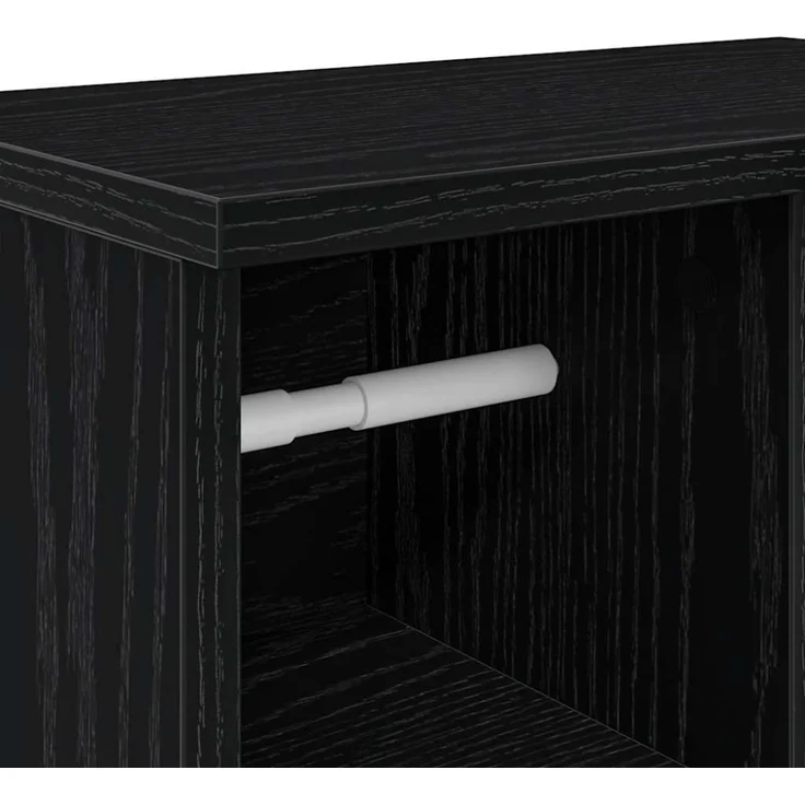 vidaXL Badezimmerschrank mit Rollenhalter Schwarz 39x22x90 cm 858525 – Bild 8