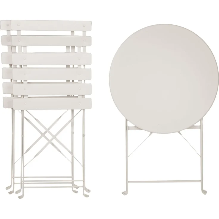Albatros Bistroset 3-teilig Weiß – Bistrotisch mit 2 Stühlen – klappbare Stühle und Tisch aus robustem Metall – optimal als Balkonmöbel Set oder Gartenmöbel in modernem Design – Bild 8