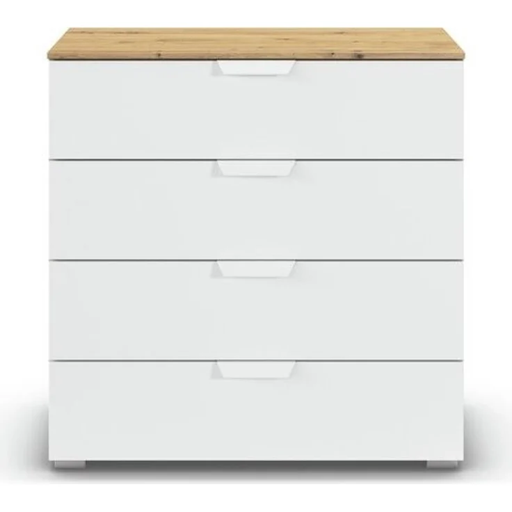 rauch Aditio Box, Kommode, 4 Schubladen, mit Softclose-Funktion, Farbe Weiß/Eiche Artisan, BxHxT 80x81x42cm – Bild 2