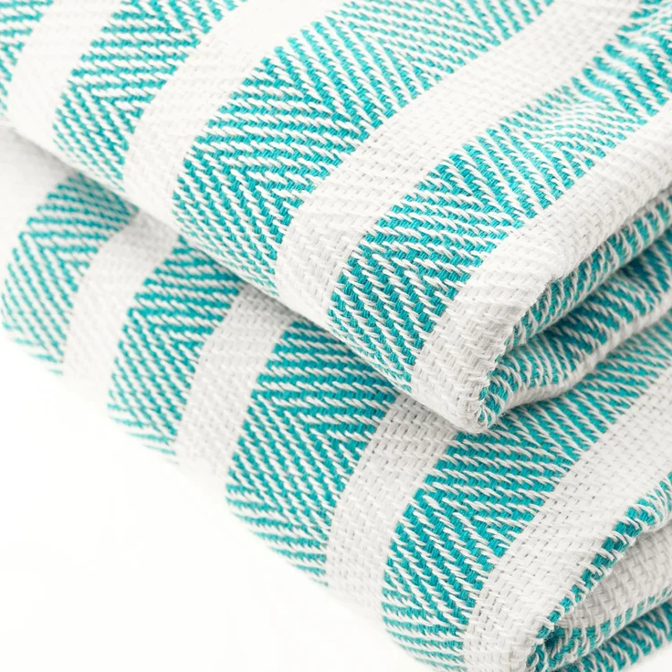 Turquoise Home 4er Pack Pestemal Küchetuch Handtuch 50x90cm Putztuch Badetuch Weiß-Blau – Bild 2
