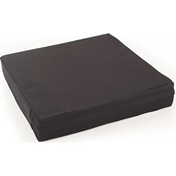 Bodhi MANDIR Kissen quadratisch, Kokosfaser-Füllung, abnehmbarer Baumwollbezug, 46 x 46 x 7,5 cm, schwarz – Bild 1