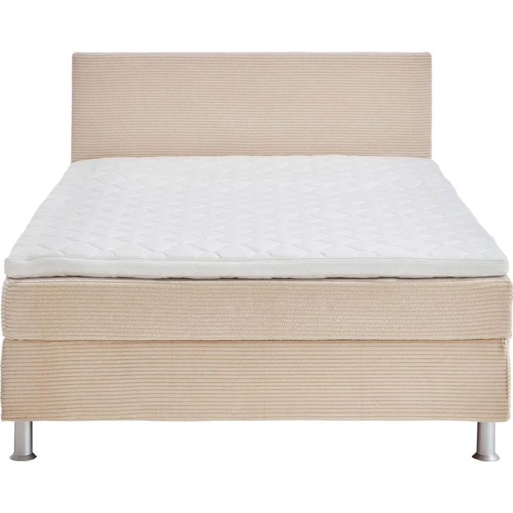 ATLANTIC home collection Boxbett inklusive Rost und Federkernmatratze, Stoff, Creme, 120x200 cm – Bild 2