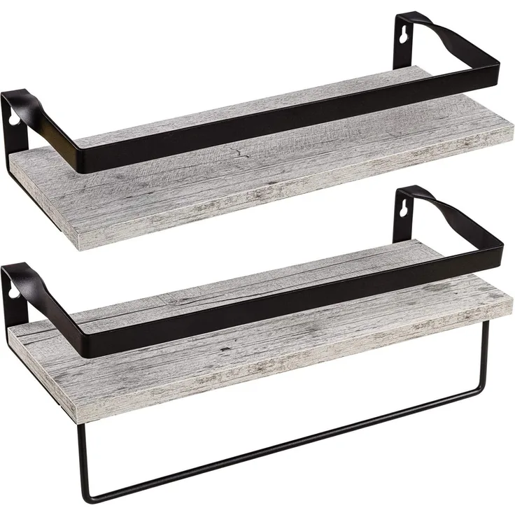STILISTA® Wandboard "Volato Duo" 2 Wandregale Holzdekor-Weiß rustikal