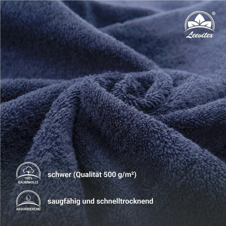 leevitex® Handtücher 4er-Set, 50 × 100 cm, aus 100% Baumwolle, Frottee (Set, 4-St), OEKO-TEX® STANDARD 100 zertifiziert und hochwertig verarbeitet – Bild 4