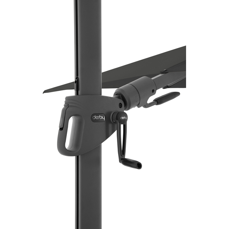 Derby Sonnenschirm / Ampelschirm "Derby DX 210x210", inkl. Standkreuz, anthrazit, 210x210 cm – Bild 4