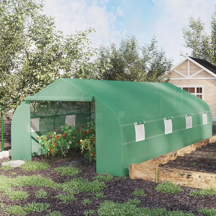 MELAYR, Garten- oder Terrassen-Gewächshaus, 6 x 3 x 2 m, für den Anbau von Pflanzen und Samen, Farbe Grün – Bild 4