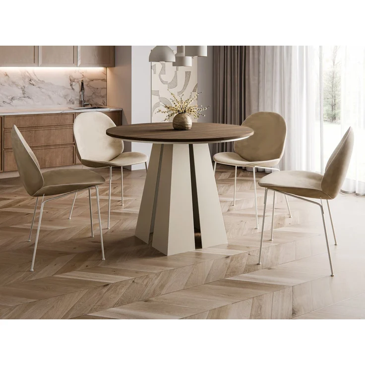Compleo Esstisch Ø: 100cm oder 120 cm, Designer Tisch, ausziehbarer Tisch TRENDI – Bild 4