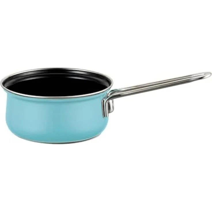 Riess Nouvelle Cristallblau Stielkasserolle ohne Deckel Ø16cm, 1 Liter Emaille Induktion