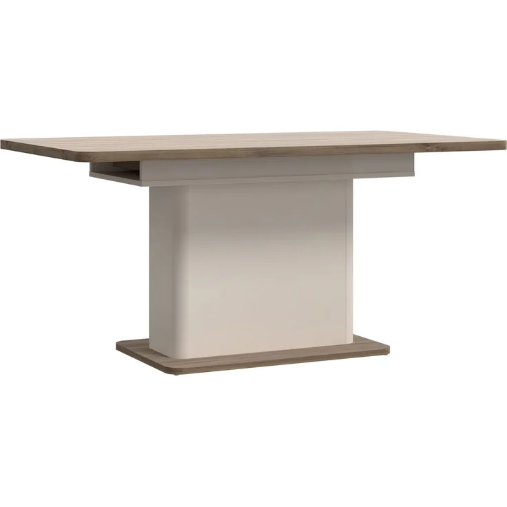 Forte LACETTI Esstisch 160, moderner, ausziehbarer Esstisch, Wohnzimmer, Esszimmer, Kaschmir| Beige mit Valencia Eiche Holzdekor, 160 (200) cm breit x 76,4 cm hoch x 90 cm tief – Bild 3