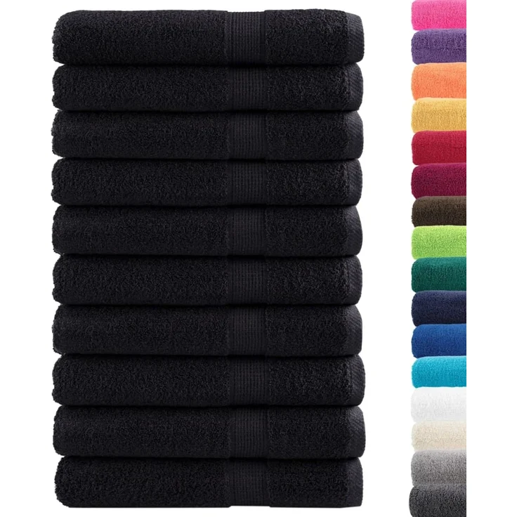 vidaXL Premium-Saunatücher SOLUND 10 Stk. Schwarz 80x200 cm 600 g/m² 137436 – Bild 2