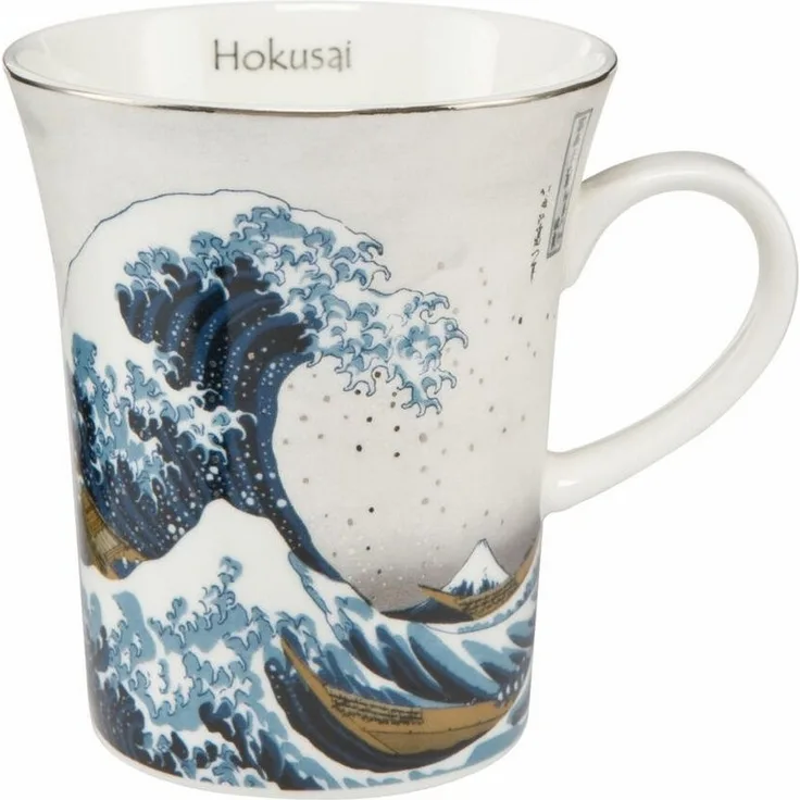 Goebel Die Welle Künstlertasse, Künstler Tasse, Trinktasse, Becher, Hokusai, Porzellan, Silber, 67011151