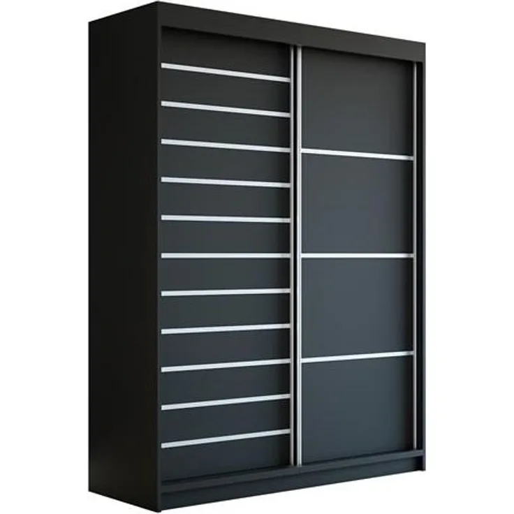 Schwebetürenschrank COLIN 2-türig Schrank 180 cm Farbe: Schwarz