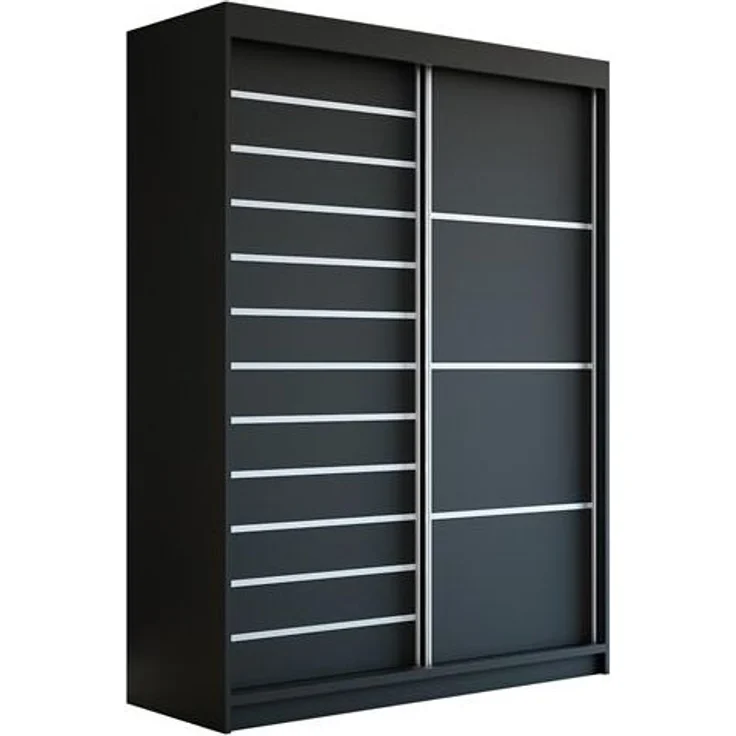 Schwebetürenschrank COLIN 2-türig Schrank 180 cm Farbe: Schwarz