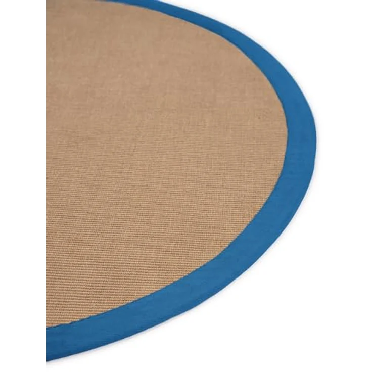 carpetfine Sisalteppich Sisal, rund, Höhe: 5 mm, mit farbiger Bordüre, Anti-Rutsch Rückseite – Bild 6