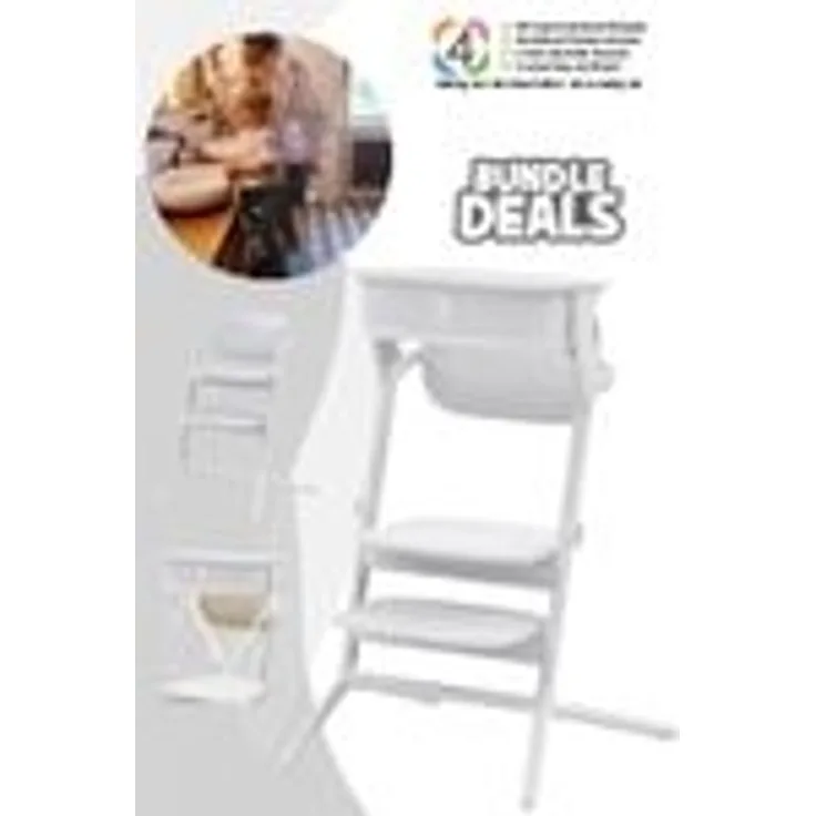 Cybex Lemo Hochstuhl inkl. Learning Tower / Lernturm-Aufsatz All White