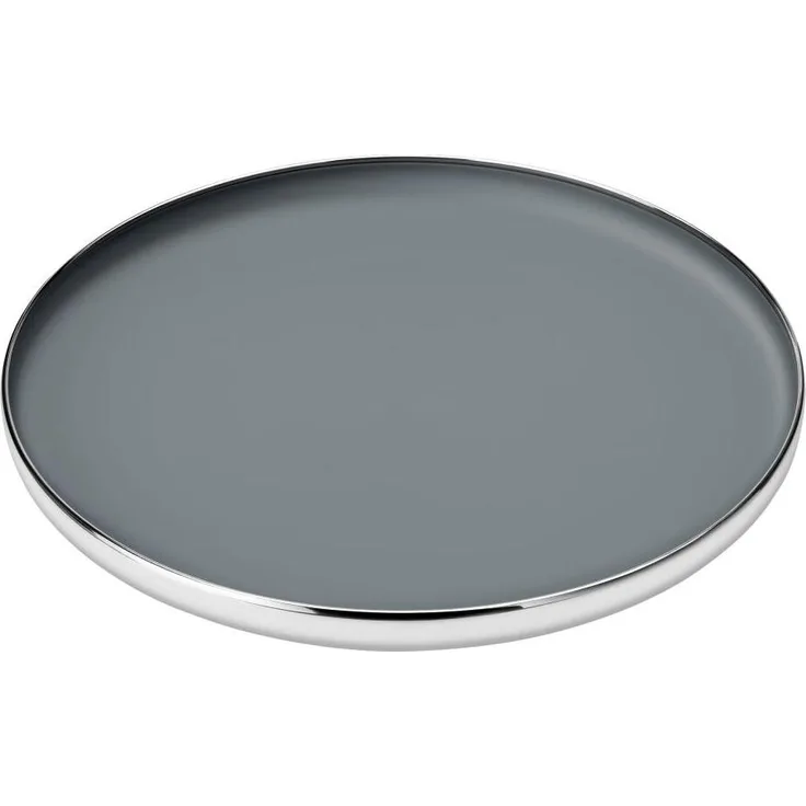 Stelton Foster Serviertablett, Kellnertablett, Tablett, Stahl, Silberfarben, Grau, 40 cm, 796