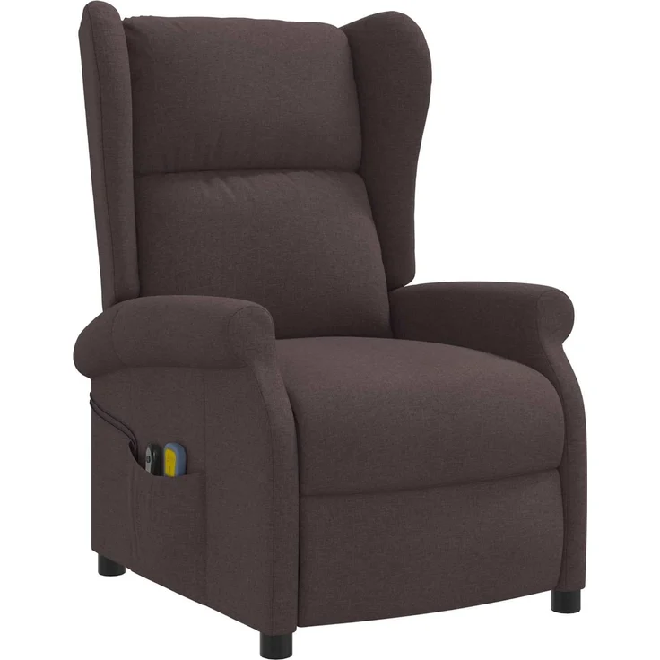 vidaXL Wing Back elektrischer Massagesessel Dunkelbraun Stoff 3460295 – Bild 3
