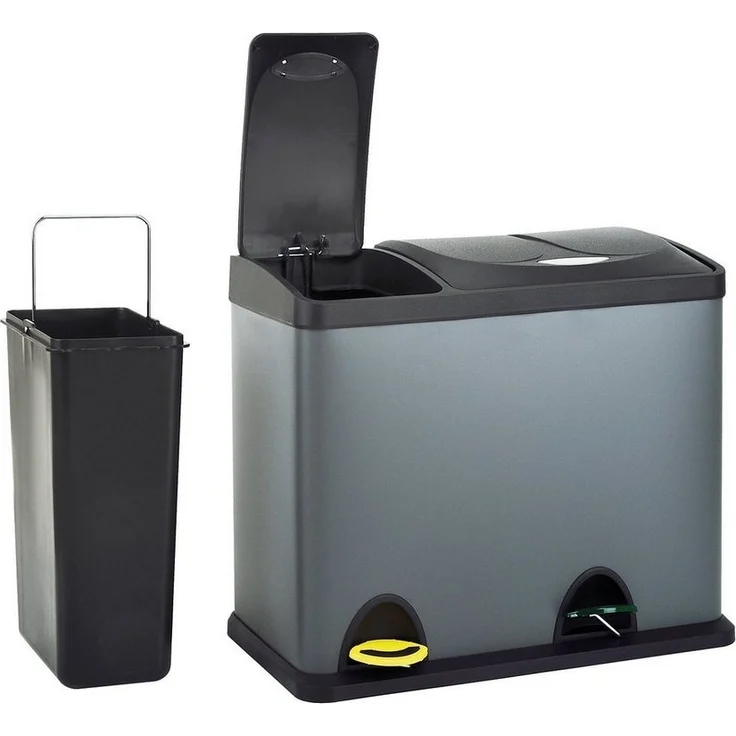 SVITA Mülltrennsystem TC2Combo26, Treteimer, Trennsystem, 2 Inneneimer, Farbunterteilung – Bild 5