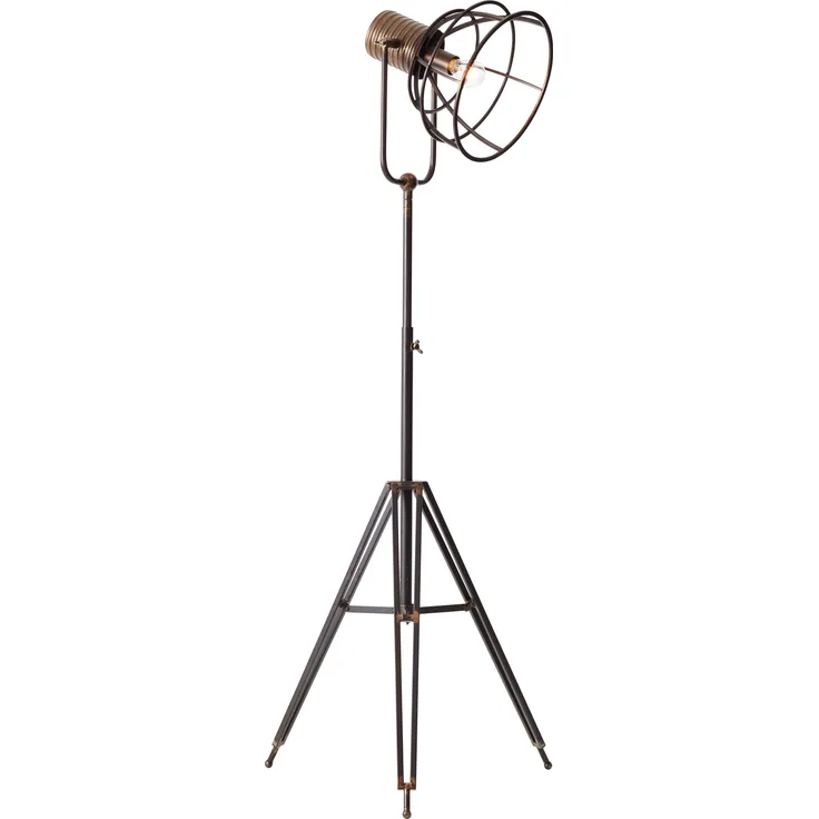 Brilliant Lampe Reece Standleuchte dreibeinig schwarz stahl Metall/Holz schwarz 1x A60, E27, 40 W