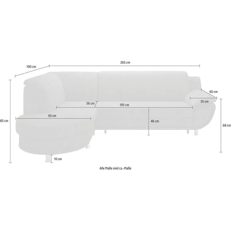 TRENDMANUFAKTUR Ecksofa Rondo, zeitlos und elegant, bequem, L-Form, wahlweise mit Federkern, wahlweise mit Bettfunktion – Bild 4