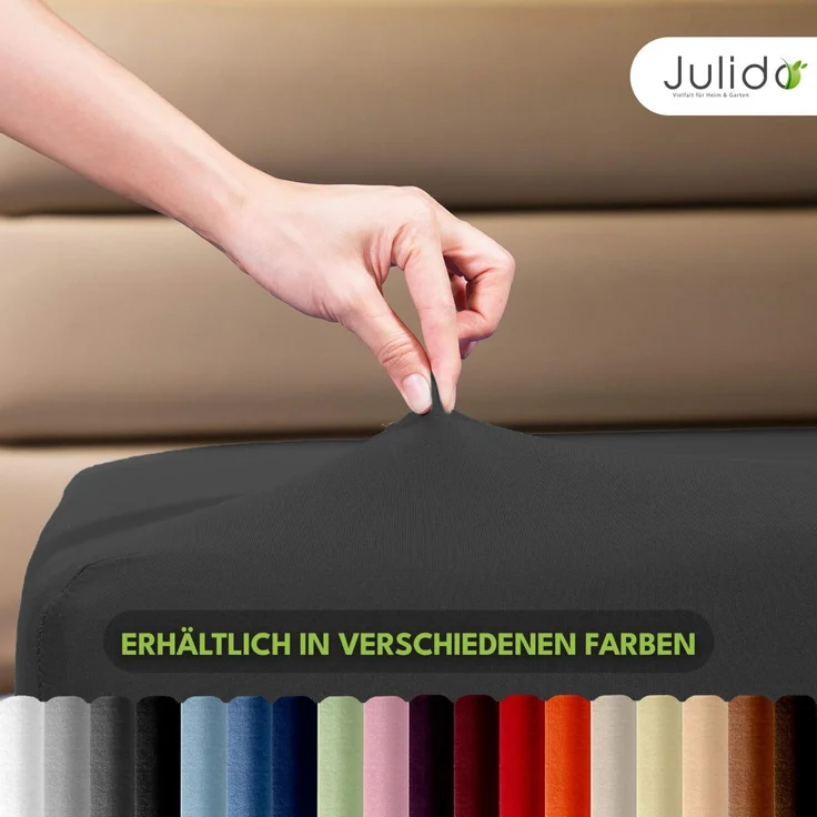 Jersey-Spannbettlaken für Kinder 70x140 cm hautfreundlich atmungsaktiv anthrazit – Bild 8
