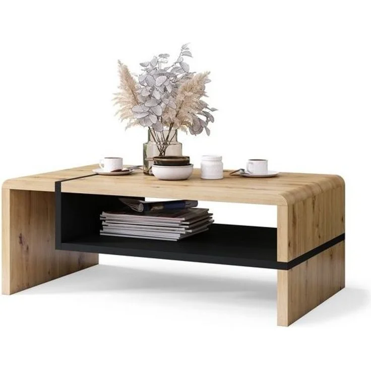designimpex Couchtisch Design Wohnzimmertisch Folk 01 Tisch mit Ablagefläche – Bild 4