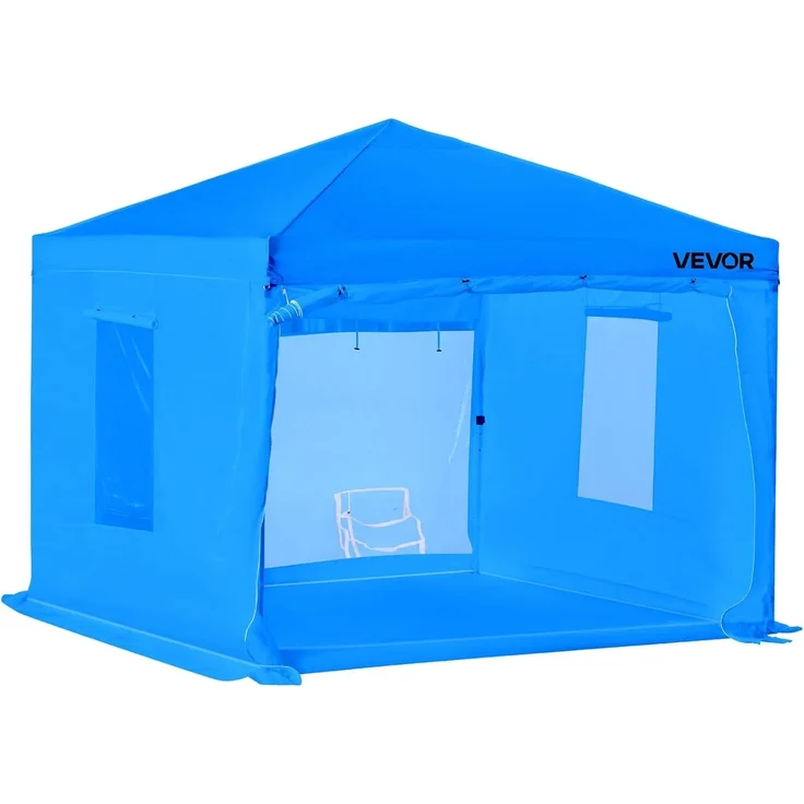 VEVOR tragbares Lackierkabinenzelt (293 x 293 x 181 cm) Sprühfarbenzelt für Sprühmalerei, wasserfeste & Faltbare Farbkabine mit 2 Netz-Seitenfenstern für Autoteile Möbel Motorräder Sprühschutz blau – Bild 9