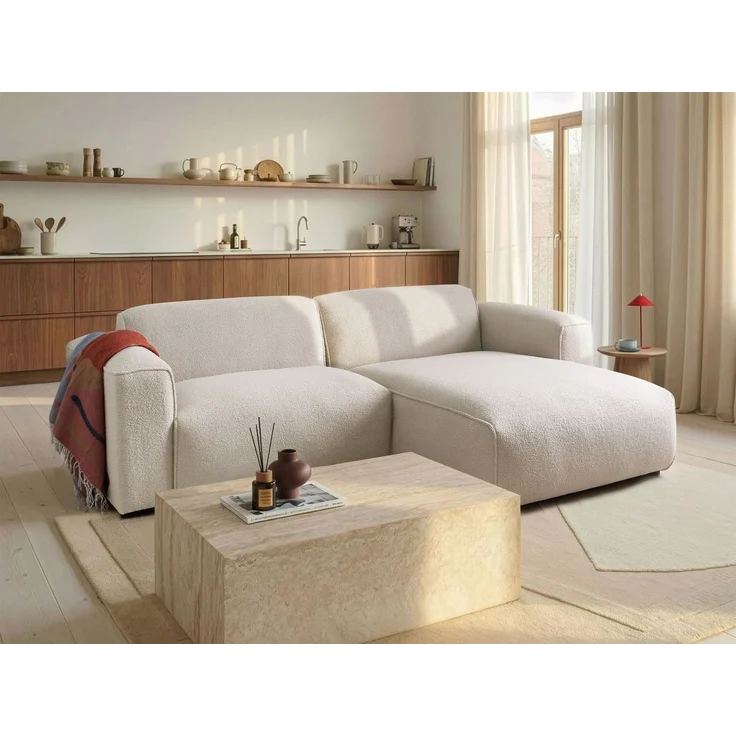 Ecksofa 3-Sitzer FAABORG Bouclé Beige linksseitig – Bild 3