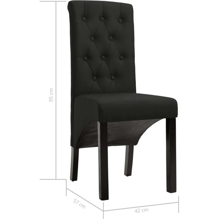 Esszimmerstühle VEDA 4er Set Schwarz Stoff | Polsterstühle Küchenstuhl Wohnzimmerstühle Essstühle bequem – Bild 9