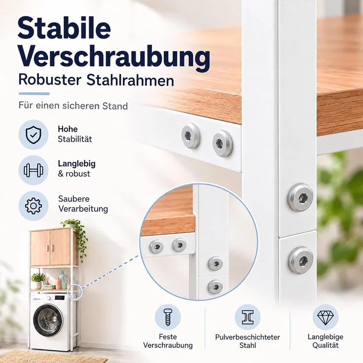Relaxdays Waschmaschinenschrank 2 Schrankfächer – Bild 10