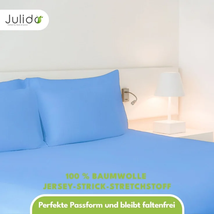 Jersey Spannbettlaken 140-160x200 100% Baumwolle weich bügelfrei komfort Royal – Bild 3