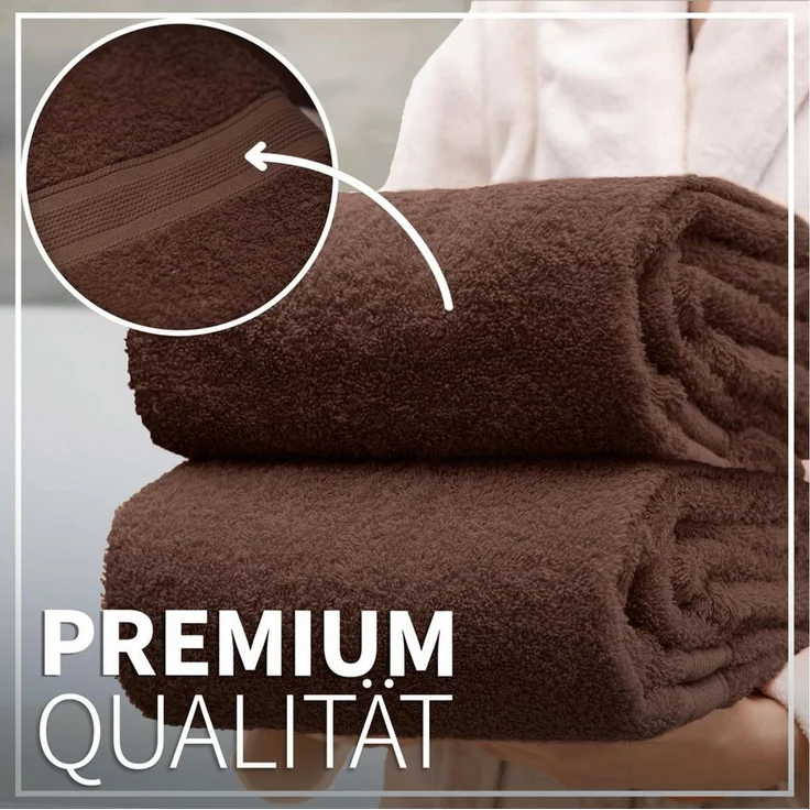 NatureMark Duschtücher Duschtuch 500gsm (2er-Set), 100% Baumwolle (2-St), Premium Qualität, DUSCHTUCH, Dusch-Handtuch, 70x140cm, Schoko braun – Bild 3