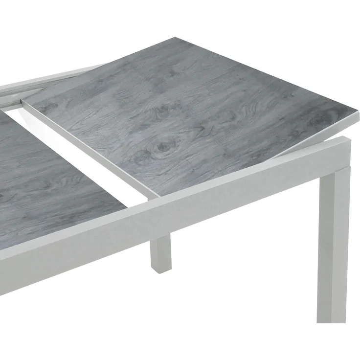 greemotion Ausziehtisch Monza, Glastischplatte, Keramiklook, 160/240 x 75 x 90 cm, Silber / Grau – Bild 8