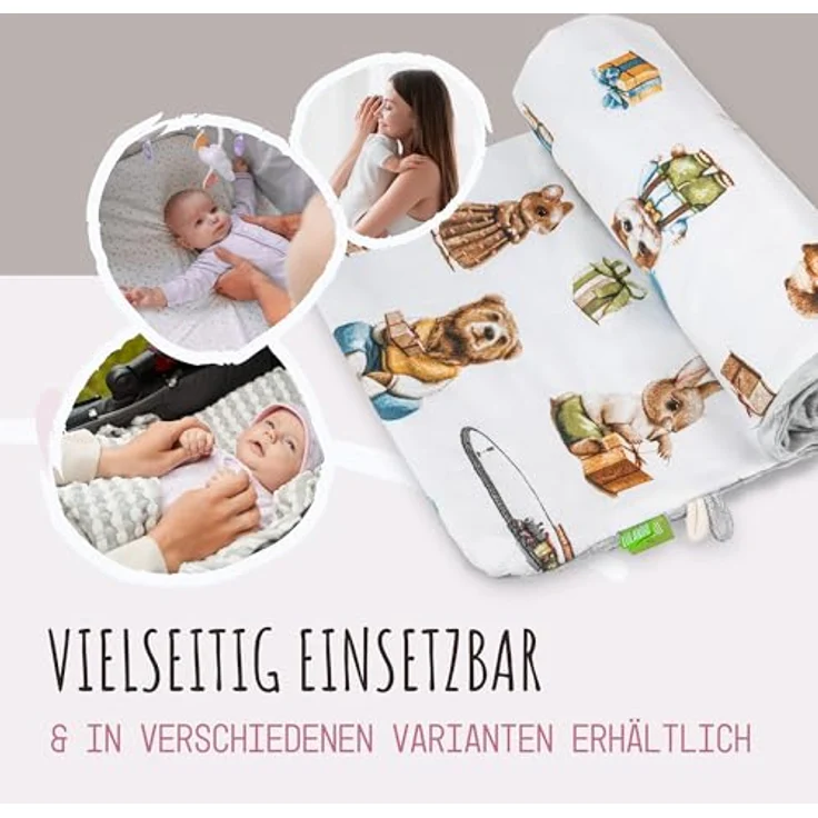 LULANDO Babydecke Kuscheldecke Krabbeldecke aus 100% Baumwolle, antiallergisch, Standard 100 von Oeko-Tex, hergestellt in der EU,(100x75 cm). Kuschelige Lieblingsdecke für Ihr Baby. – Bild 8