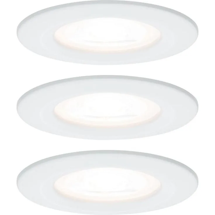 Paulmann No. 93442 LED Einbauleuchte Nova rund 6,5W GU10 Weiß 3er-Set starr IP44