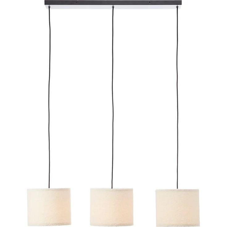 Brilliant Flauschiger Teddystoff Pendelleuchte, 150 x 94 x 23 cm, E27, kürzbar, Textil, beige