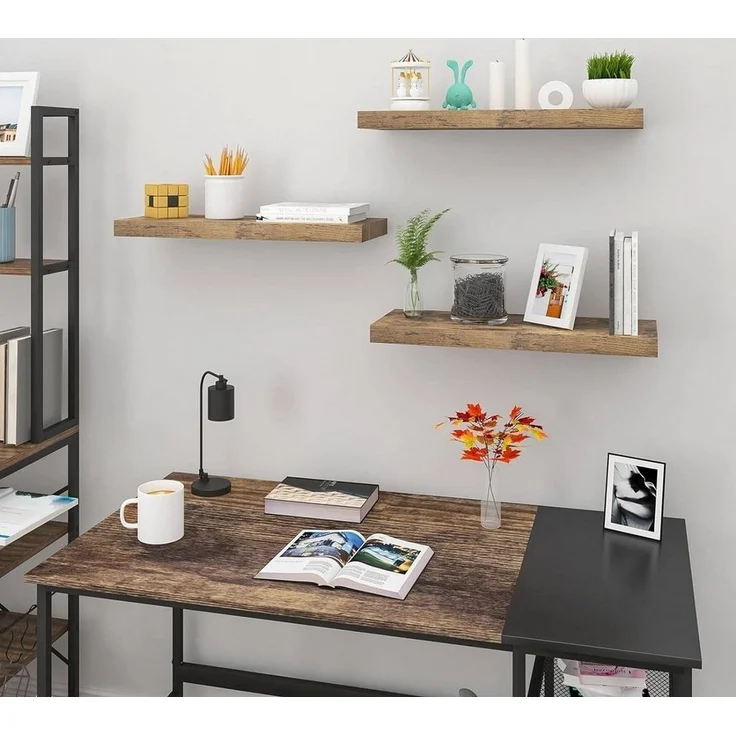 Woltu Wandregal, Set 3-tlg, Wandboard für Deko aus MDF Holz – Bild 3