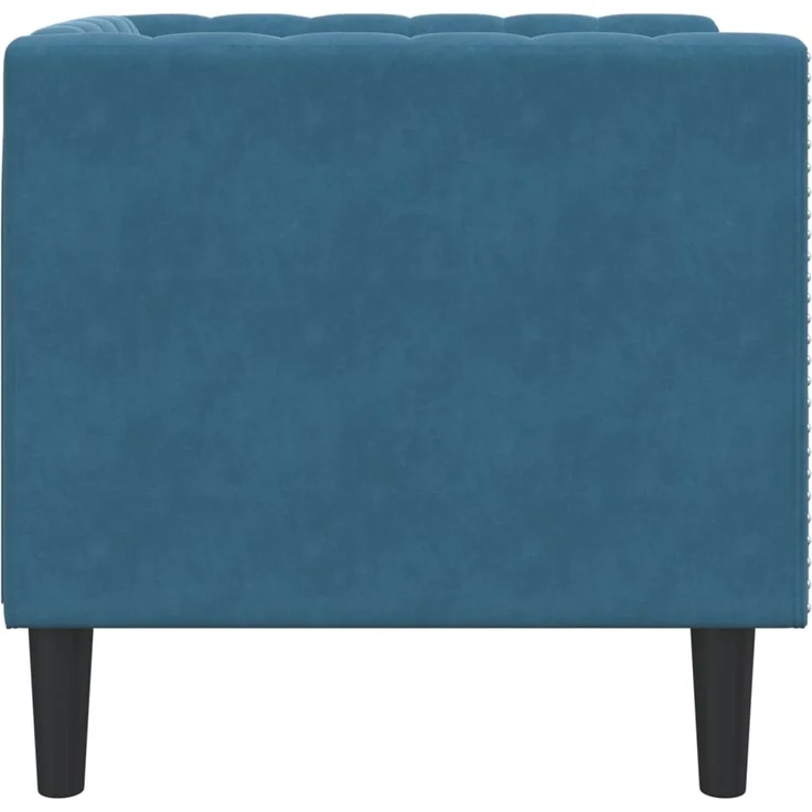 vidaXL Chesterfield-Sessel Blau Samt 372681 – Bild 4