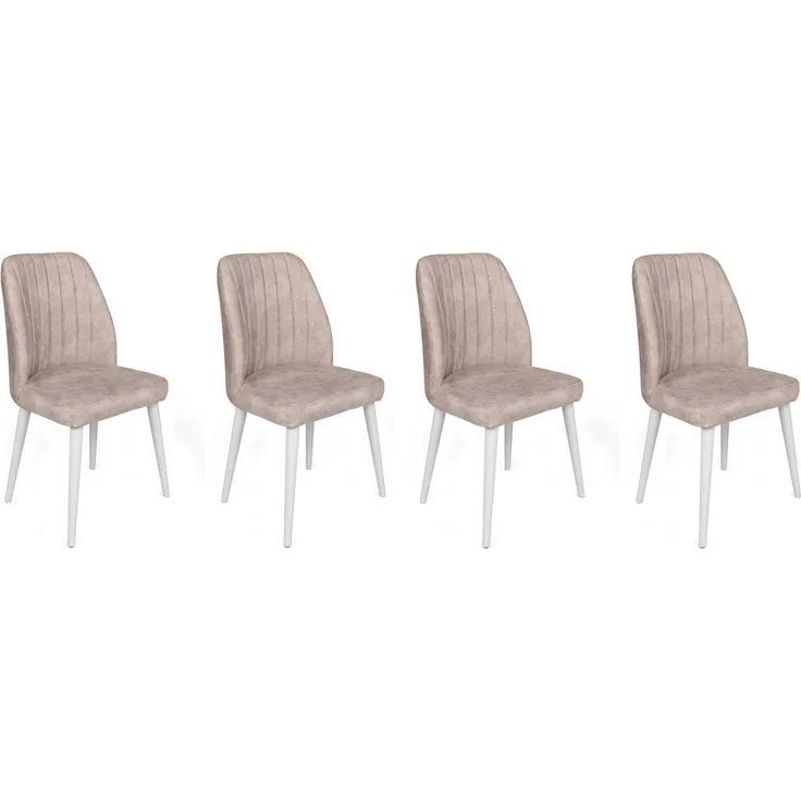 Skye Decor 'Alfa-495 V4' Stuhlset (4-teilig), Creme / Weiß, 50 x 90 x 49 cm
