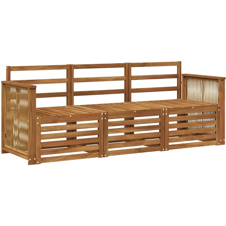 vidaXL Outdoor-Sofagarnitur 3 stk. 3-Sitzer Natur Massivholz Akazie 3383965 – Bild 2