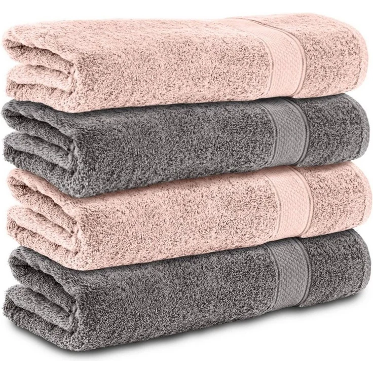 Komfortec Badetücher 100% Baumwolle, 470 g/m², Frottee (4-St), Handtücher 70x140 cm Set, Weich – Bild 2