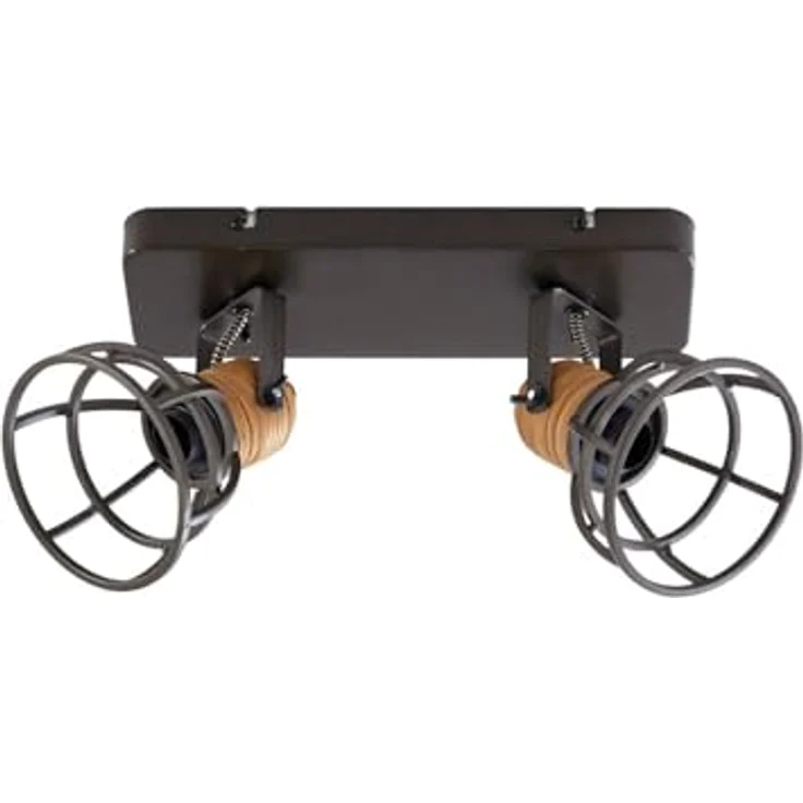 Lindby Arinthea Strahler, 2-flammig E14, Landhaus Vintage Rustikal in Schwarz, Deckenlampe für Wohnzimmer und Esszimmer – Bild 1