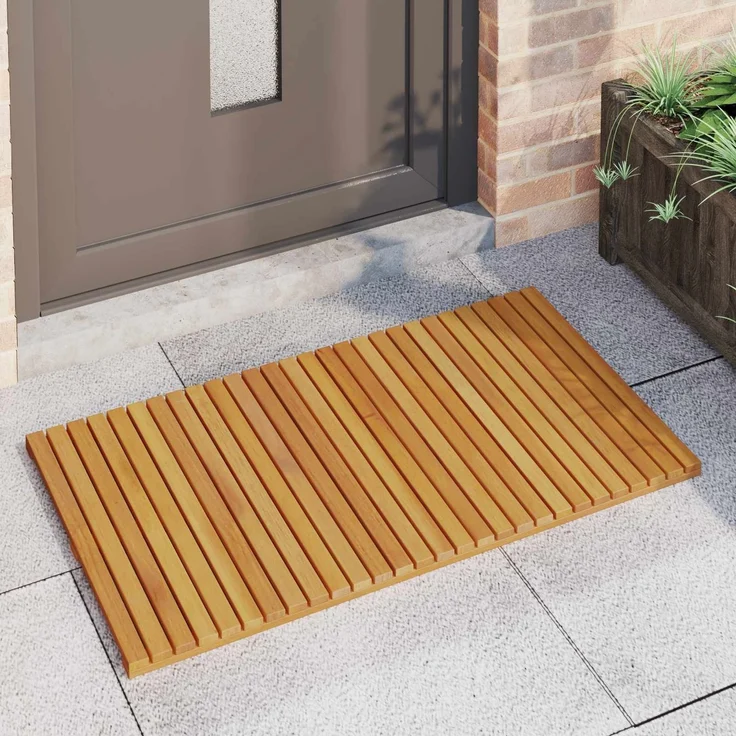 vidaXL Badematte Uni Braun 100 x 55 cm Holz 42025257 – Bild 2