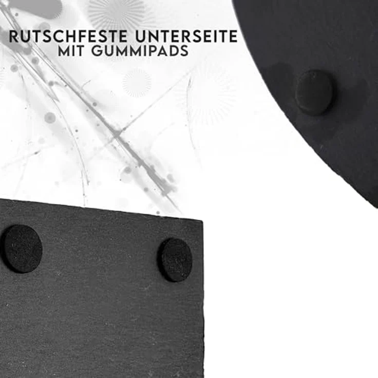 hausleben Glasuntersetzer Herz Schiefer Untersetzer 10x10 cm, 8-tlg. – Bild 6