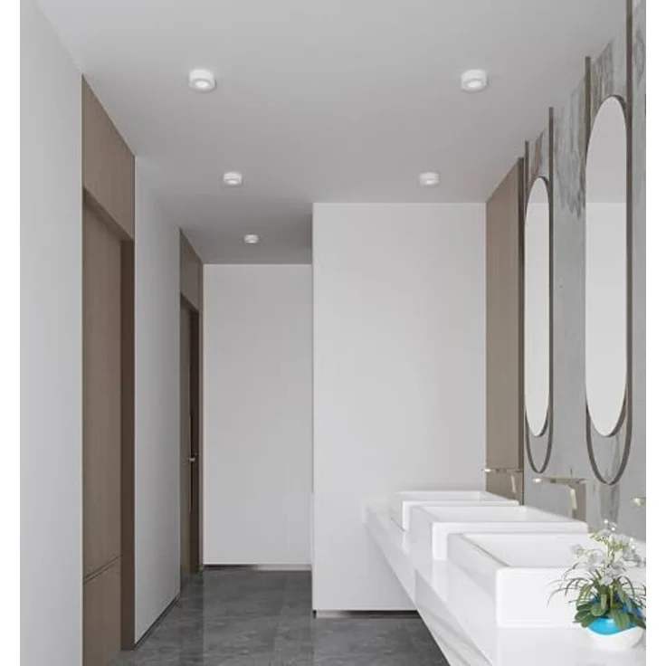PRIOS LED Deckenleuchte Edwina, moderne Aluminiumlampe in Weiß, 1-flammig, ideal für Badezimmer und Wohnräume – Bild 4